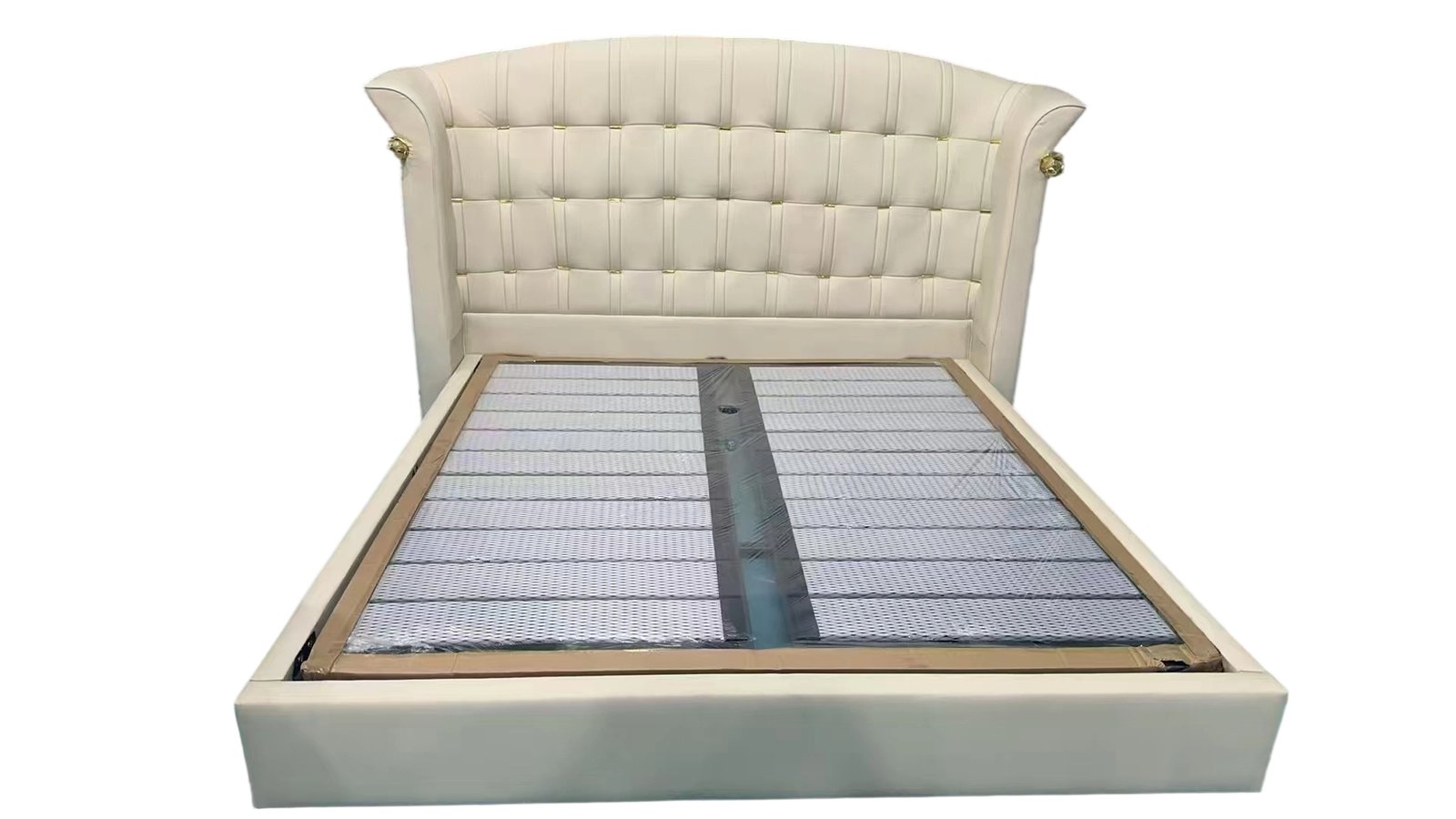 Imperial Tufted Wingback Leather Bedstead