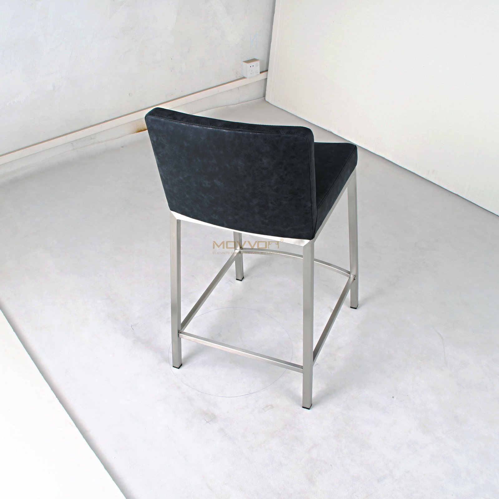 Round Loop Back Adjustable Swivel Bar Stool