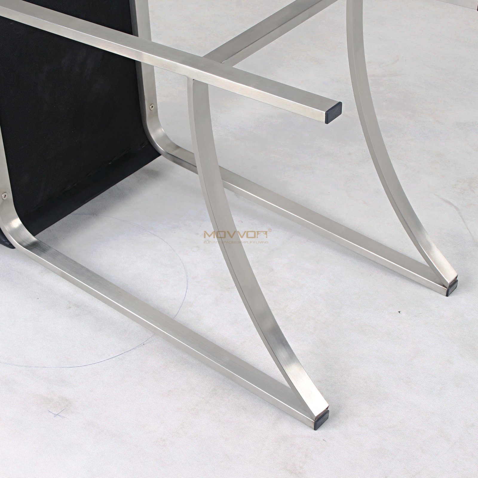 Black Upholstered Bar Chair with Arched Metal Footrest