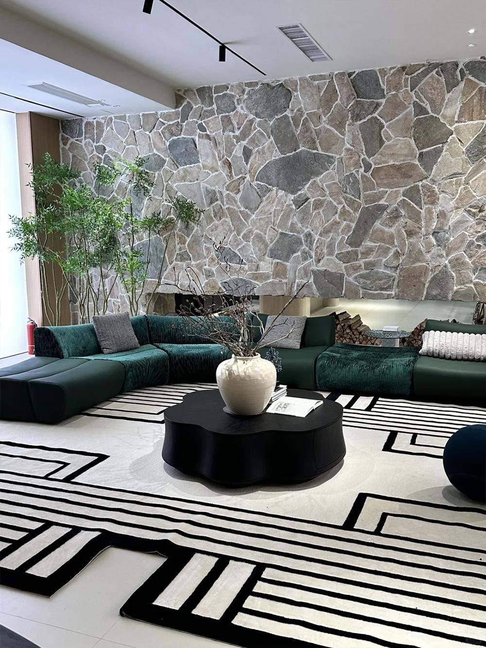 Emerald Mixed-Material Modular Sofa for Extended Lounge Layouts