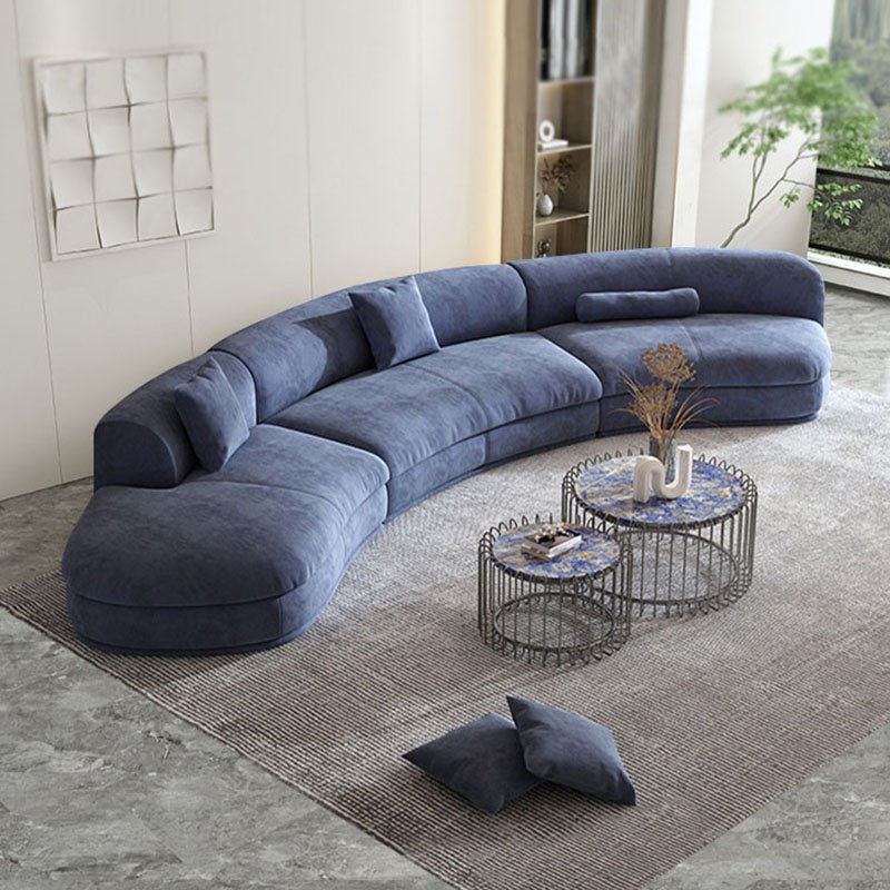 Crescent Double-Chaise Lounge Sofa for Curved Modern Living Spaces