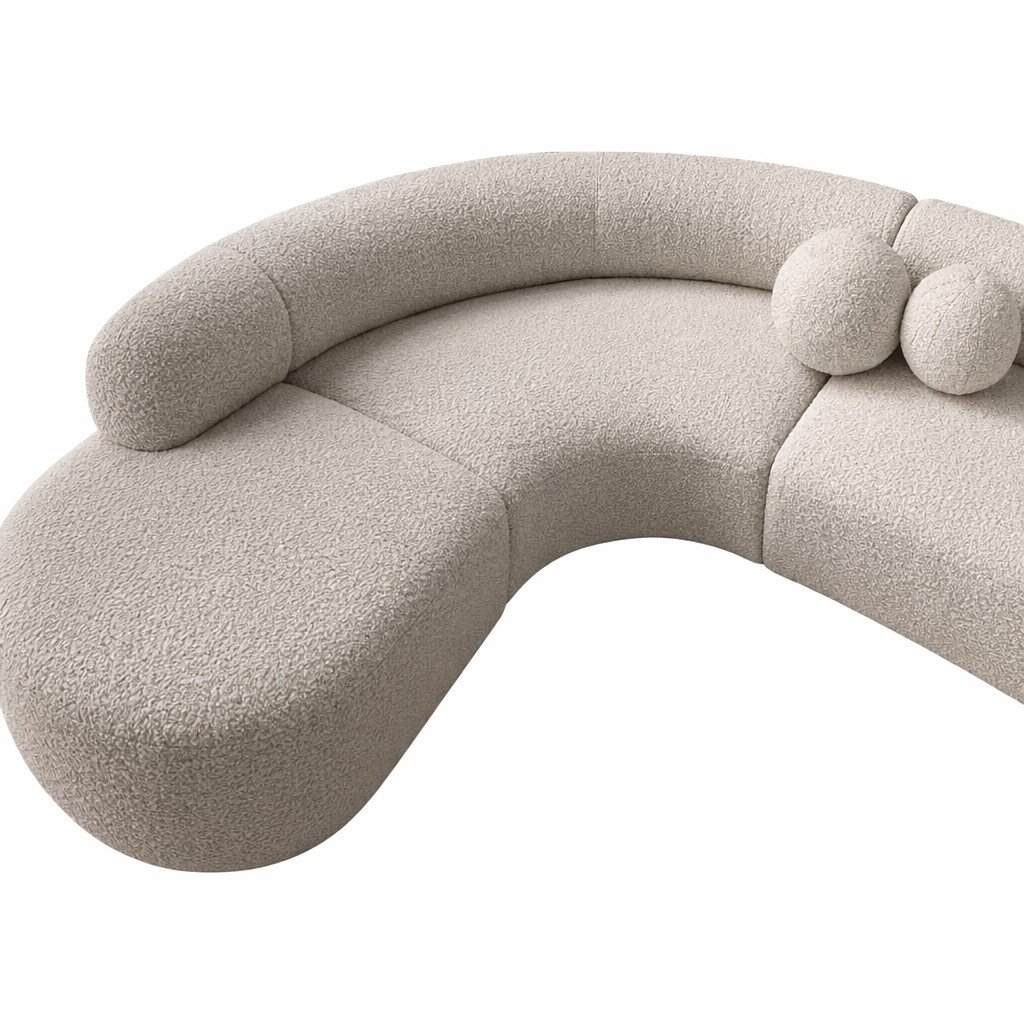 ​Pebble Lounge Sofa System with Round Back Cushions and Organic Chaise Pods